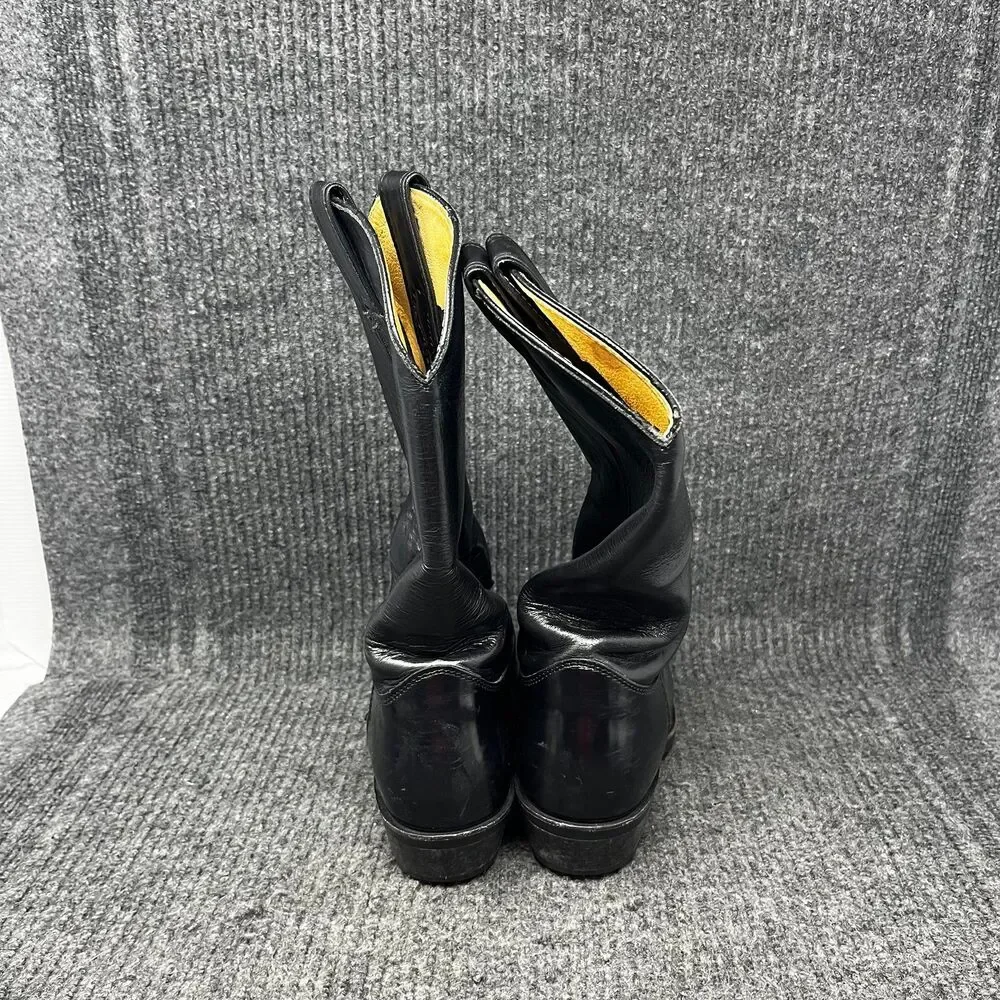Justin Melo-Veal‎ Black Leather Western Boots Cowgirl Womens Size 7 B Vibram